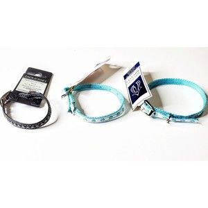 Lot Zack & Zoey  Dog Houndstooth Collar 5/8"  6-8" & East Side 3/8 6-10", 8-12"